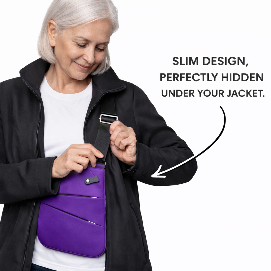 StrideSafe™ – theft-resistant shoulder bag